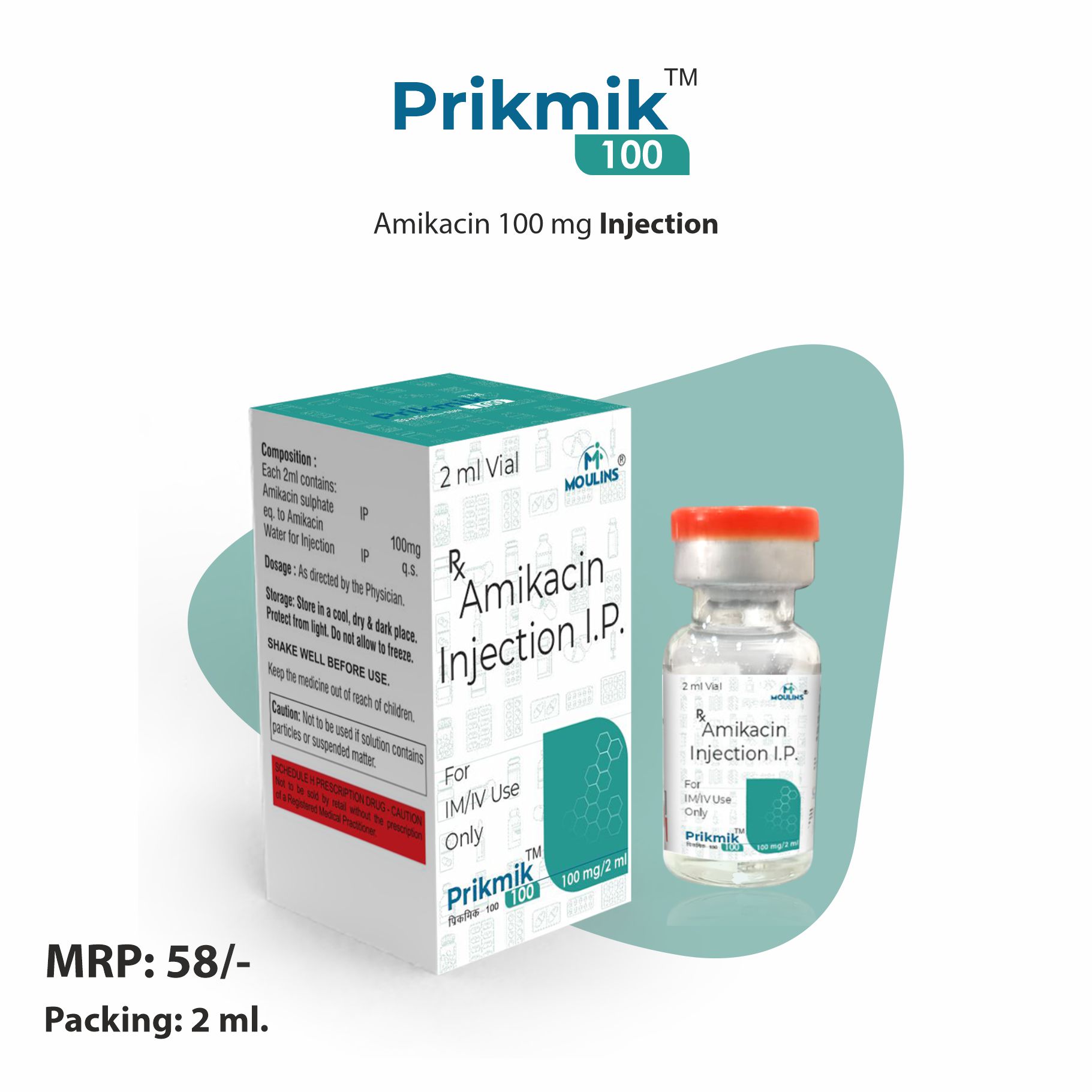 PRIKMIK-100 INJ 2 ML